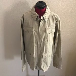 Tommy Hilfiger Jacket Men’s Size XL Beige Long Sleeves Front Zipper Utility Coat